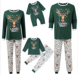 Women’s Christmas Letter Print Long Sleeve Plaid Family Pajama Set