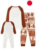 Women’s Christmas Letter Print Long Sleeve Plaid Family Pajama Set