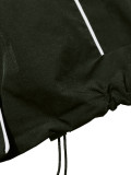 Women’s Spring Fall Casual Contrast Zip-Up JJacket Shorts Two-Piece Sports Set