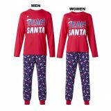 Women’s Christmas Letter Print Long Sleeve Plaid Family Pajama Set