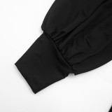 Women’s Solid Color Mock Neck Long Sleeve Slim Fit Sexy Bodycon Mini Dress