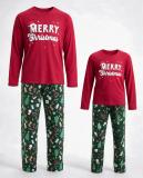 Women’s Christmas Letter Print Long Sleeve Plaid Family Pajama Set