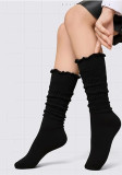 Women’s Ruffle Edge Knee-High Socks Cute Lace Trim Socks
