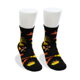 Unisex Fall Winter Plus Size Halloween Skull Claw Jacquard Mid-Calf Socks