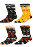 Unisex Fall Winter Plus Size Halloween Skull Claw Jacquard Mid-Calf Socks