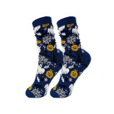 Unisex Fall Winter Plus Size Halloween Skull Claw Jacquard Mid-Calf Socks