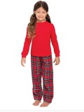 Women’s Christmas Letter Print Long Sleeve Plaid Family Pajama Set