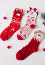 Unisex Fall Winter Christmas Gift Mid-Calf Cartoon Holiday Socks