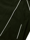 Women’s Spring Fall Casual Contrast Zip-Up JJacket Shorts Two-Piece Sports Set