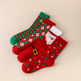 Plus Size Fall Winter Christmas Mid-Calf Gift Socks Cute Cartoon Holiday Socks