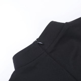 Women’s Fall Chic Stand Collar Cutout Long Sleeve Slim Fit Short Dress