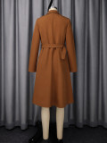 Women’s Fall Winter Chic Turndown Collar Slim Waist Career Elegant A-Line Blazer Dress