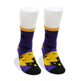 Unisex Fall Winter Plus Size Halloween Skull Claw Jacquard Mid-Calf Socks