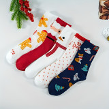 Women’s Fall Winter Christmas Mid-Calf Socks Cartoon Santa Claus Reindeer Snowman Socks