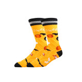Unisex Fall Winter Plus Size Halloween Skull Claw Jacquard Mid-Calf Socks