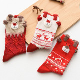 Unisex Fall Winter Christmas Gift Mid-Calf Cartoon Holiday Socks