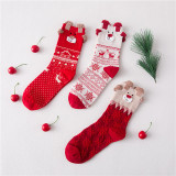 Unisex Fall Winter Christmas Gift Mid-Calf Cartoon Holiday Socks