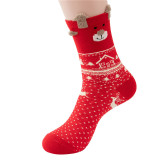 Unisex Fall Winter Christmas Gift Mid-Calf Cartoon Holiday Socks