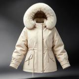 Women Winter Hooded Faux Fur Collar Coat