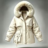 Women Winter Hooded Faux Fur Collar Coat