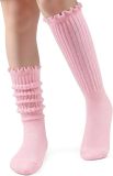 Women’s Ruffle Edge Knee-High Socks Cute Lace Trim Socks