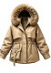 Women Winter Hooded Faux Fur Collar Coat