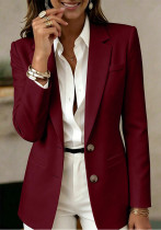 Women Turndown Collar Double Button Blazer Women Turndown Collar Double Button Blazer