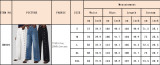 Women Side Double Row Button Denim Pants