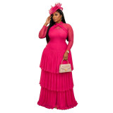 Women Solid Long Sleeve Maxi Dress