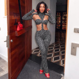 Women Summer Cutout Printed Sexy Jumpsuit