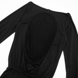 Women Autumn Sexy Off Shoulder Backless Bodycon Dress