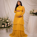 Women Solid Long Sleeve Maxi Dress