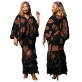 Women African Formal Party Printed Pleated Dress