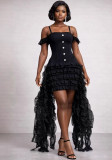 Women Sexy Halter Neck Tassel Bandage Bodycon Dress