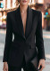 Women Shawl Collar Single Button Blazer