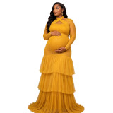 Women Solid Long Sleeve Maxi Dress