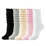 Women’s Ruffle Edge Knee-High Socks Cute Lace Trim Socks