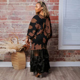 Women African Formal Party Printed Pleated Dress