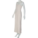 Women Solid Sexy Backless Dress