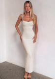 Women Solid Sexy Backless Dress