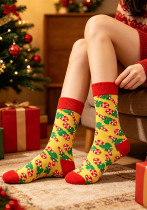 Unisex Fall Winter Plus Size Christmas Mid-Calf Cartoon Holiday Socks