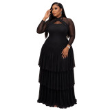 Women Solid Long Sleeve Maxi Dress