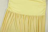 Women's Luxury Solid Color V Neck Sleeveless Halter Neck Casual Two-Piece Skirt Set