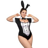 Plus Size Women's Bunny Costume Cosplay Lingerie Bodysuit