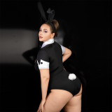 Plus Size Women's Bunny Costume Cosplay Lingerie Bodysuit