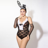 Plus Size Women's Sexy Black Bunny Costume Cosplay Bodysuit