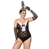 Plus Size Women's Sexy Black Bunny Costume Cosplay Bodysuit