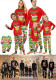 Christmas Family Matching Letter Print Long Sleeve Plaid Pajama Set
