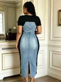 Women Patchwork Denim Dress