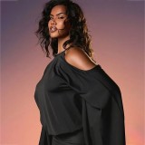 Women Off Shoulder Backless Sexy Batwing Sleeve Beach Bodycon Dress
